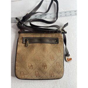 Dooney &‎ Bourke Classic Signature Crossbody Bag Brown Tan, Damaged